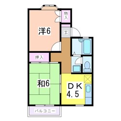 メンバーズタウン関屋Ｂ棟の物件間取画像